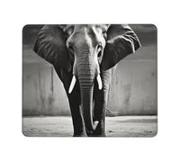 Mouse Pad for Gaming 8.3 x 10.3 in Black and White Elephant Mousepad Cute Square Mousepad Non-Slip Rubber Base Mouse Mat with Designs for Laptop Computer Office