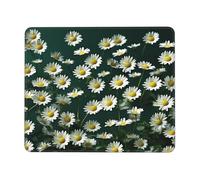 Mouse Pad for Gaming 8.3 x 10.3 in Green Daisy Background Mousepad Cute Square Mousepad Non-Slip Rubber Base Mouse Mat with Designs for Laptop Computer Office