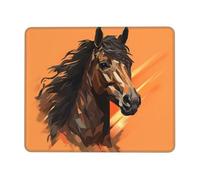 Mouse Pad for Gaming 8.3 x 10.3 in Orange Background Horse Head Mousepad Cute Square Mousepad Non-Slip Rubber Base Mouse Mat with Designs for Laptop Computer Office
