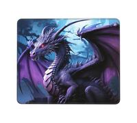 Mouse Pad for Man Woman Non-Slip Mouse Mat Purple Dragon Purple Moon Mouse Pads for Wireless Mouse Gaming Desk Pad with Anti-Slip Rubber Base Keyboard mat for Home 10x12in