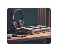 Mouse Pad for Man Woman Non-Slip Mouse Mat Recorder with Headphones Mouse Pads for Wireless Mouse Gaming Desk Pad with Anti-Slip Rubber Base Keyboard mat for Home 10x12in