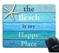 Mouse Pad for PC,The Beach is My Happy Place Personality Desings Gaming Mouse Mat 11.8" x 9.8" (Starfish)