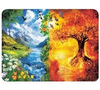 Mouse Pad Four Seasons Mouse Mat 8.66x7.1in Desk Mat Office Accessories Improves Speed and Accuracy Mousepad with Anti Slip Rubber Base for Esport Computer, Gaming, Gifts, Landscape Desk Pad, Model975