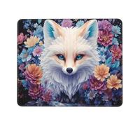 Mouse Pad Fox Flowers Small Mouse Mat 40 x 30cm with Non-Slip Rubber Base, Waterproof Mousepad, Gaming Mousemat for Women Kids Men Laptops Keyboard Tray Home Traveling Office Accessories D-326