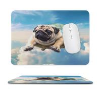 Mouse Pad, Funny Turtle Pug Dog in The Print Lock Edge Cute Funny Mousepad for Laptop Gaming,Home Office Decor Accessories Desk Mat
