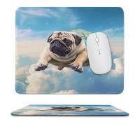 Mouse Pad, Funny Turtle Pug Dog in The Print Lock Edge Cute Funny Mousepad for Laptop Gaming,Home Office Decor Accessories Desk Mat
