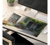 Mouse Pad Funny Work Cozy Garden With Books And Plants Mouse Pad Fun Desk Accessories Gaming