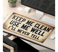 Mouse Pad Funny Work Keep Me Clean Use Me Well I'Ll Never Tell Mouse Pad Desk Pads Funny Mouse Pads For Desk