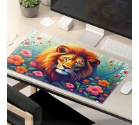 Mouse Pad Funny Work Nature'S Majesty: Lion Amidst Flowers Mouse Pad Funny Desk Accessories For Work Gaming Mousepad