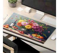 Mouse Pad Funny Work Still Life With Flowers And Fruits Mouse Pad Funny Desk Accessories For Work Gaming Mousepad