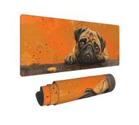 Mouse Pad Gaming - Large Mouse Pad for Desk with Waterproof Surface & Durable Design Desk Mat for Desktop & Office Accessories (Pensive Pug)