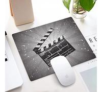 Mouse pad, Gaming mouse mat, large mouse pads,Movie Theater Clapper Board on Retro Backdrop Grunge Effect Director Cut Scene, Whi,Mouse Mat Gaming 320x240x3mm Mice mat, Non slip Rubber base desk mat