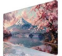 Mouse Pad Gaming Mouse Pad Cherry Blossoms Desk Mat Large 520 x 250 x 3mm XXL Mousemat Japan Long Computer Keyboard Mousepad with Anti-Slip Base, Stitched Edge Desk Pad for PC Gaming & Work H0-171