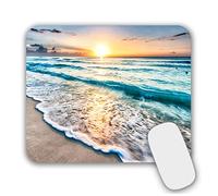 Mouse Pad, Gaming Mouse Pad, Non-Slip Rubber Base Mouse Mat with Designs for Laptop, Computer & Office, 9.4"x7.9" (Sea and Beach)