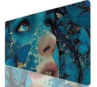 Mouse Pad Gaming Mouse Pad Woman Desk Mat Large 700 x 400 x 3mm XXL Mousemat Blue Long Computer Keyboard Mousepad with Anti-Slip Base, Stitched Edge Desk Pad for Office Accessories, PC Gaming H0-1011