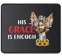 Mouse Pad Grace Is Enough Christianty Jesus Faith Religious Mouse Mats Soft Desk Mat Non-Slip Mousepad For Home Computers Work 25X30CM