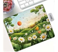 Mouse Pad Green Daisy Gaming Mouse Pad, Mini Mousepad 340x280x3mm Ultra Thin Improves, High Precision Gaming Surface with Anti-Fray Stitched Edges, Mousemat for Laser and Optical Mice Portable d0d-149