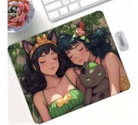 Mouse Pad Green Girl Gaming Mouse Pad, Mini Mousepad 290x240x3mm Ultra Thin Improves, High Precision Gaming Surface with Anti-Fray Stitched Edges, Mousemat for Laser and Optical Mice Portable d0d-28