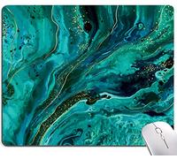Mouse Pad, Green Marble Mouse Pad, Square Washable Cloth Mouse Mat with Design, Gaming Office Home Non-Slip Rubber Base Computer Mousepad