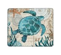 Mouse Pad Green Turtle With Stitched Edges Gaming Mousepad Modern Mice Mat For Laptop Pc Work 10X12In