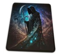 Mouse Pad Grim Reaper Galaxy Sickle Cloak Black Durable Mousepad Stitched Edges Mouse Mat For Studying Gamer Laptop 25X30cm