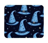 Mouse Pad, Halloween Blue Witch Hats Print Ergonomic Mouse Mat Portable Gaming Mousepad For Office Work Studying 25X30Cm