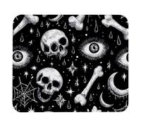 Mouse Pad, Halloween Skull Bones and Human Eyeballs Washable Computer Mousepad Non-Slip Rubber Base, Thick Gaming Mouse Mat for Laptop, Office & Home, 8.3 x 9.8 inch