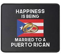 Mouse Pad Happiness Is Being Married To Puerto Rican Funny Mouse Mats Comfort Mousepad Durable Desk Mat For Computers Home Work 25X30CM