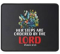 Mouse Pad Her Steps Are Ordered By The Lord Christianty Mouse Mats Soft Mousepad Non-Slip Desk Mat For Home Work Office 25X30CM