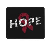 Mouse Pad Hope And Support Brain Aneurysm Awareness Ribbon Mousepad Durable Mouse Mats Non-Slip Desk Mat For Computers Home Work 25X30CM