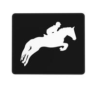 Mouse Pad Horse Show Jumping Computer Mouse Pad Stitched Edges With Non-Slip Rubber Base Writing Mat, For Office, Laptop, Study, 25x30cm