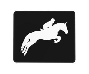 Mouse Pad Horse Show Jumping Computer Mouse Pad Stitched Edges With Non-Slip Rubber Base Writing Mat, For Office, Laptop, Study, 25x30cm