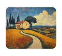 Mouse Pad House Among The Hills Desktop Mouse Pad With Stitched Edges Gaming Mousepad Waterproof For Pc Laptop Work 25X30Cm