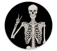 Mouse Pad, Human Skeleton Premium-Textured Round Mouse Pad, Washable Mousepads with Non-Slip Rubber Base Computer Mouse Pads for Wireless Mouse