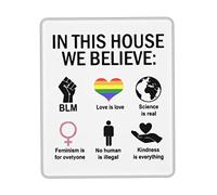 Mouse Pad In This House We Believe Desk Mat Non-Slip Mousepad Durable Mouse Mats For Computers Home Office 25X30CM