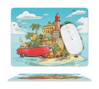 Mouse Pad Island Of Cuba Table Mat Stitched Edges Comfortable Desk Pad, For Travel, Office, Computer, Study, 25x30cm