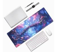 Mouse Pad Japan Mouse Mat Bridge Extra Large Desk Mat 39.3x19.6inch,Large XXL Mousepad Non-Slip Rubber Base,Office Desk Mousemat Stitched Edges Accessories for Office Decor,Gifts for Women 0E-713