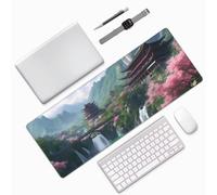 Mouse Pad Japan Mouse Mat Cabin Extra Large Desk Mat 35.4x19.6inch,Large XXL Mousepad Non-Slip Rubber Base,Office Desk Mousemat Stitched Edges Accessories for Office Decor,Gifts for Women 0E-743
