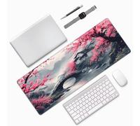 Mouse Pad Japan Mouse Mat Forest Extra Large Desk Mat 23.6x11.8inch,Large XL Mousepad Non-Slip Rubber Base,Office Desk Mousemat Stitched Edges Accessories for Office Decor,Gifts for Women 0E-716