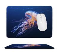 Mouse Pad Jellyfish Small Mouse Mat 25x20 cm with Stitched Edge, Waterproof Mousepad Smooth Surface Premium-Textured Mousepad with Non-Slip Rubber Base, for PC Laptop Office&Home small Desk Mat uk-964