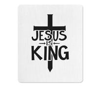 Mouse Pad Jesus Is King Cross Anti-Slip Rubber Base Gaming Mousepad Stitched Edges Mouse Mat For Computer Laptop Desk 25X30Cm