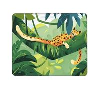Mouse Pad Jungle Leopard Small Mouse Mat 18 x 22cm with Non-Slip Rubber Base, Waterproof Mousepad, Gaming Mousemat for Women Kids Men Laptops Keyboard Tray Home Traveling Office Accessories D-163