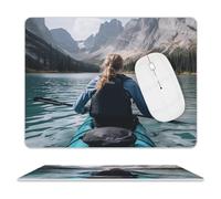 Mouse Pad Kayaking on The Lake Mouse Mat Washable Non-slip Mouses Mats for Man Woman Laptop Gaming Desk Pad Desktop Protector Mat for Office Home Work
