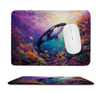 Mouse Pad Killer Whale Small Mouse Mat 27x22 cm with Stitched Edge, Waterproof Mousepad Smooth Surface Premium-Textured Mousepad with Non-Slip Rubber Base, for PC Laptop Office small Desk Mat uk-408
