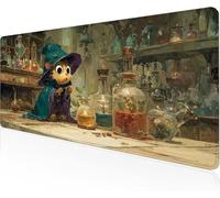 Mouse Pad Kitten Gaming Mouse Pad Wizard Large Desk Mat 1400x600x3mm,Work From Home Essentials Non-Slip Rubber Base Special Textured Water-Resistant Surface Wear-Resistant Desk Matt For Laptop Y1-627