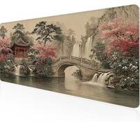 Mouse Pad Lake Water Gaming Mouse Pad Pavilion Large Desk Mat 700x400x3mm,Work From Home Essentials Non-Slip Rubber Base Special Textured Water-Resistant Surface Wear-Resistant For PC,Laptop Y1-348