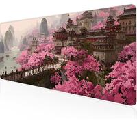 Mouse Pad Landscape Gaming Mouse Pad Bridge Large Desk Mat 1400x600x3mm,Work From Home Essentials Non-Slip Rubber Base Special Textured Water-Resistant Surface Wear-Resistant For Office Laptop Y1-192
