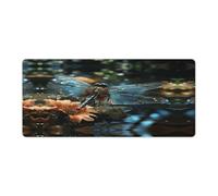 Mouse Pad Laptop Desk Pad Mousemats Mouse Mat Dragonfly Flying on The Pond Printed for Office And Home