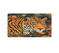 Mouse Pad Laptop Desk Pad Mousemats Mouse Mat Tiger Botanical Print Printed for Office And Home