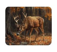 Mouse Pad Large Deer In The Woods Stitched Edges Desk Pad Comfortable Gaming Mousepad For Work Desk Pc 25X30Cm